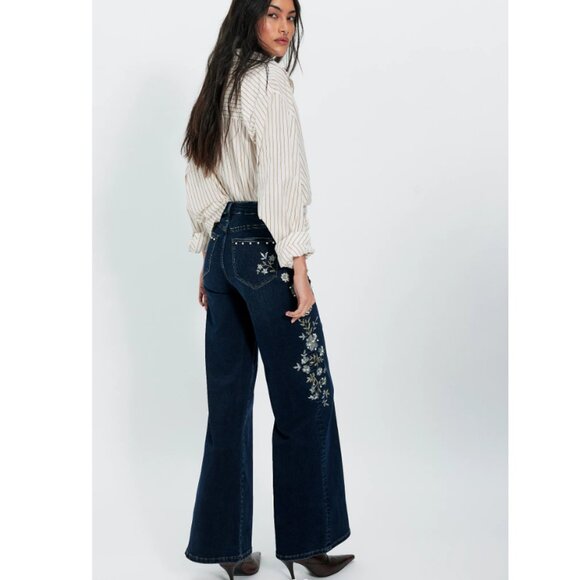 DRIFTWOOD JEANS Dark Wash Penelope X Gilded Garden Jeans 2512 8M4 - Picture 5 of 12